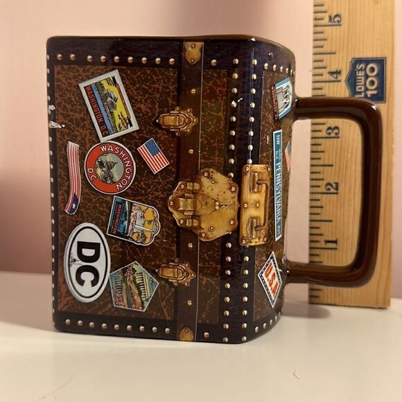 Coffee Mug Washington DC Souvenir Trunk Brown Vintage - Picture 9 of 9